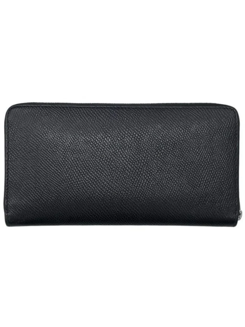 Celine Zip Around Wallet Large Zipped Black Leather Zipper Coin Purse